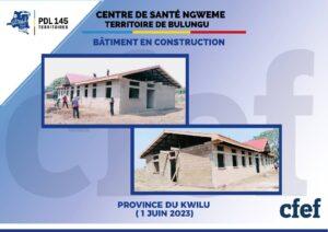 image en avant de PDL-145T: Evolution des travaux de construction du Centre de santé Ngweme dans le Kwilu