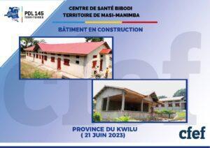 image en avant de PDL-145T: Evolution des travaux de construction du centre de santé Bibodi dans la province du Kwilu.