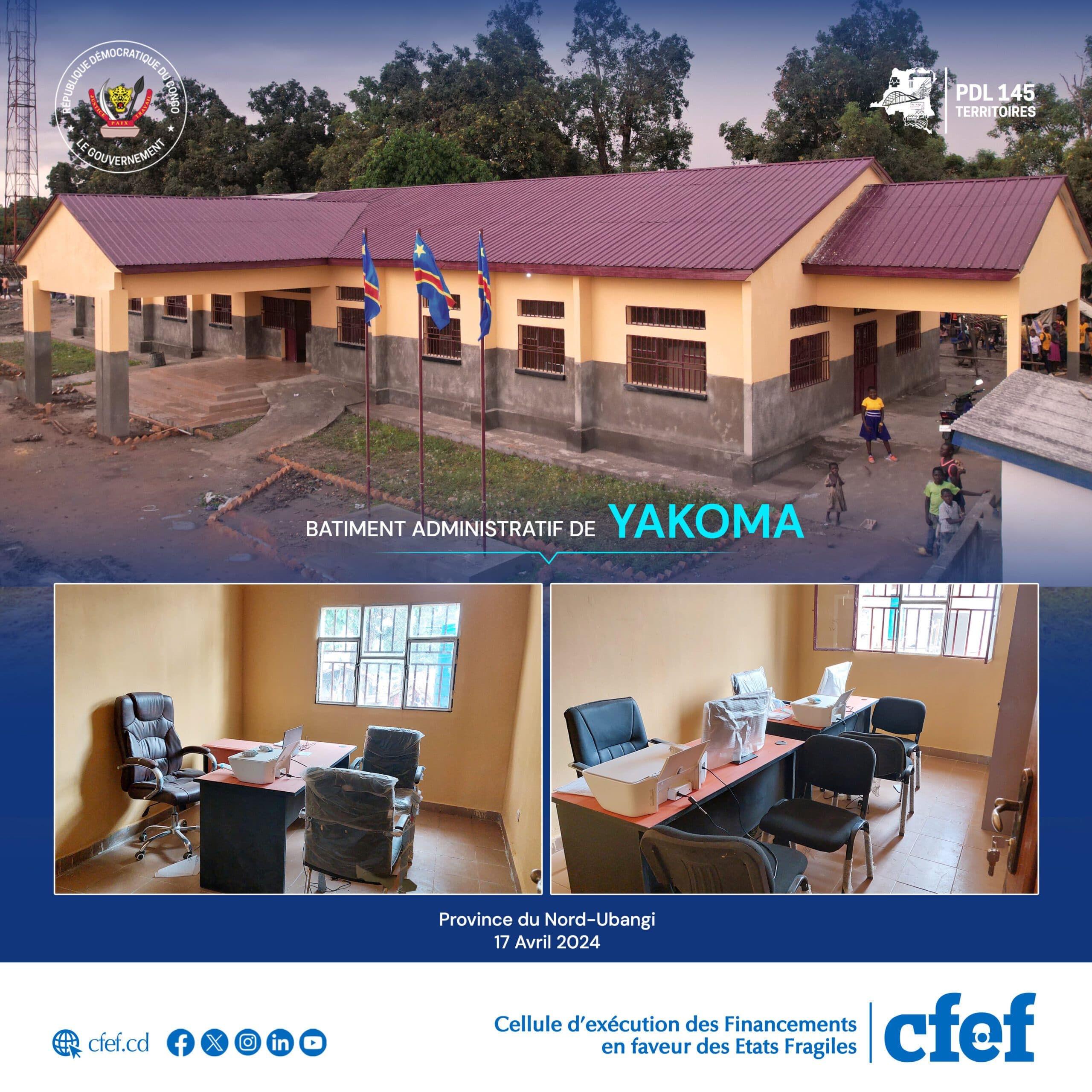 image en avant de PDL-145T: Le bâtiment administratif du Territoire de Yakoma